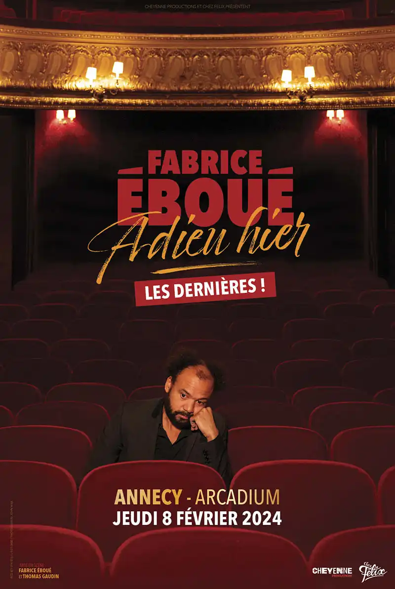 Fabrice Éboué, spectacle Adieu hier à l'Arcadium Annecy